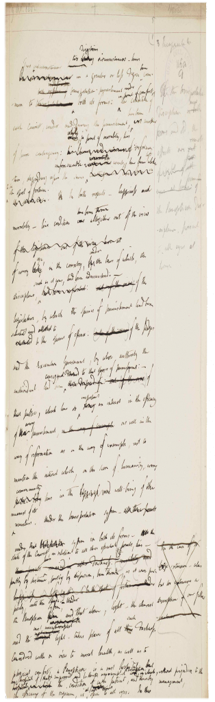 Box 116, folio 9 of UCL’s Bentham Papers
